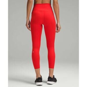 EUC Lululemon Wunder Train High-Rise Crop 23” Leggings Hot Heat Red Size 2 Tight
